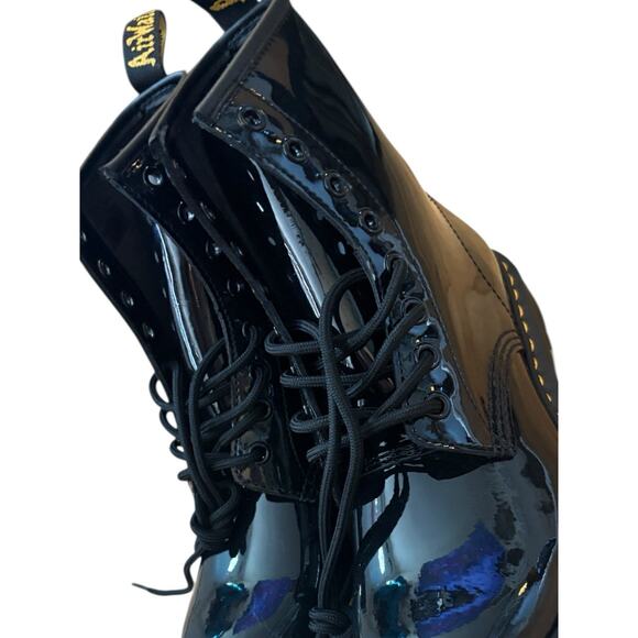 Dr. Martens 1460 Women's US 7 Black Shiny Patent Leather 8-Eye Combat Boots - Picture 8 of 11
